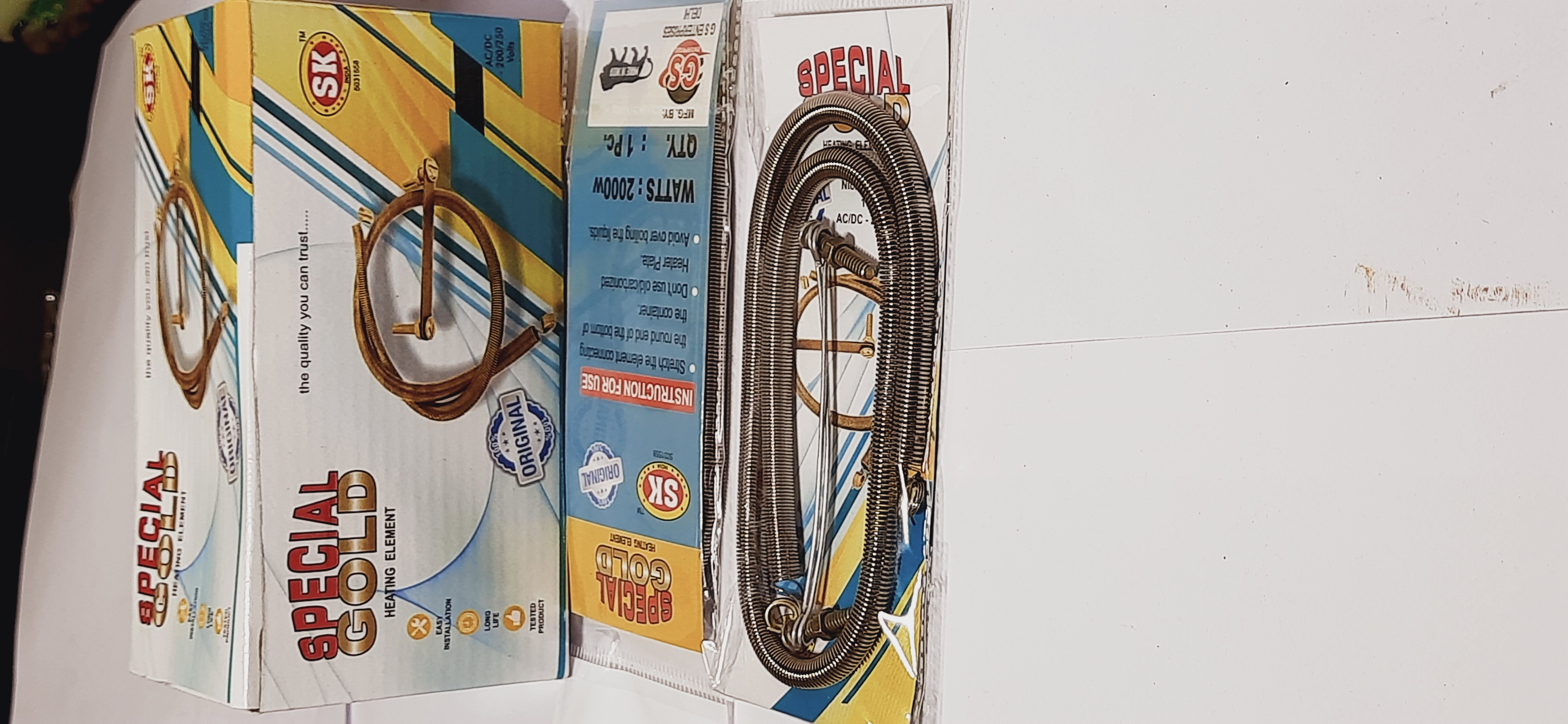 Heating Element - Water Heating Elements, 3000 Watts Power, 24 Inch Length, Golden Color, Nichrome Insulation, 10000 Grams Weight