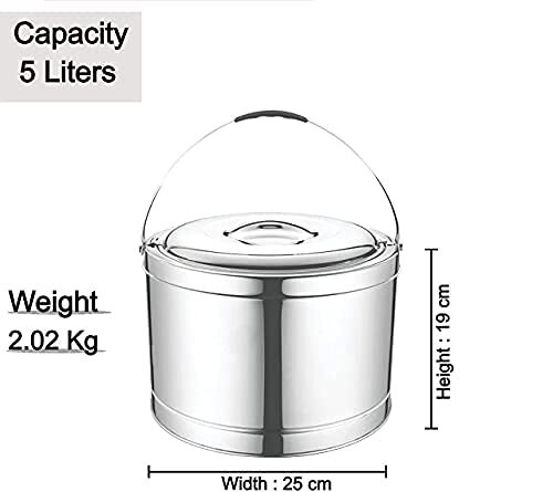 Stainless Steel Hot Pot 5l - Color: Silver