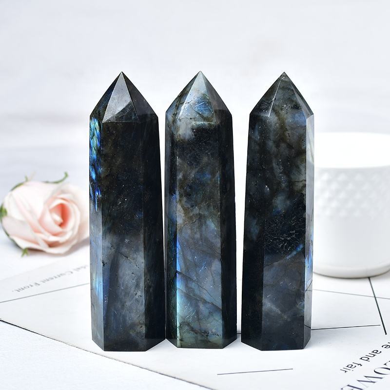 Labradorite Gemstone Tower - Aaa Grade Natural Agate, Free Size | Iridescent Gray Healing Wand For Chakra Balancing And Meditation