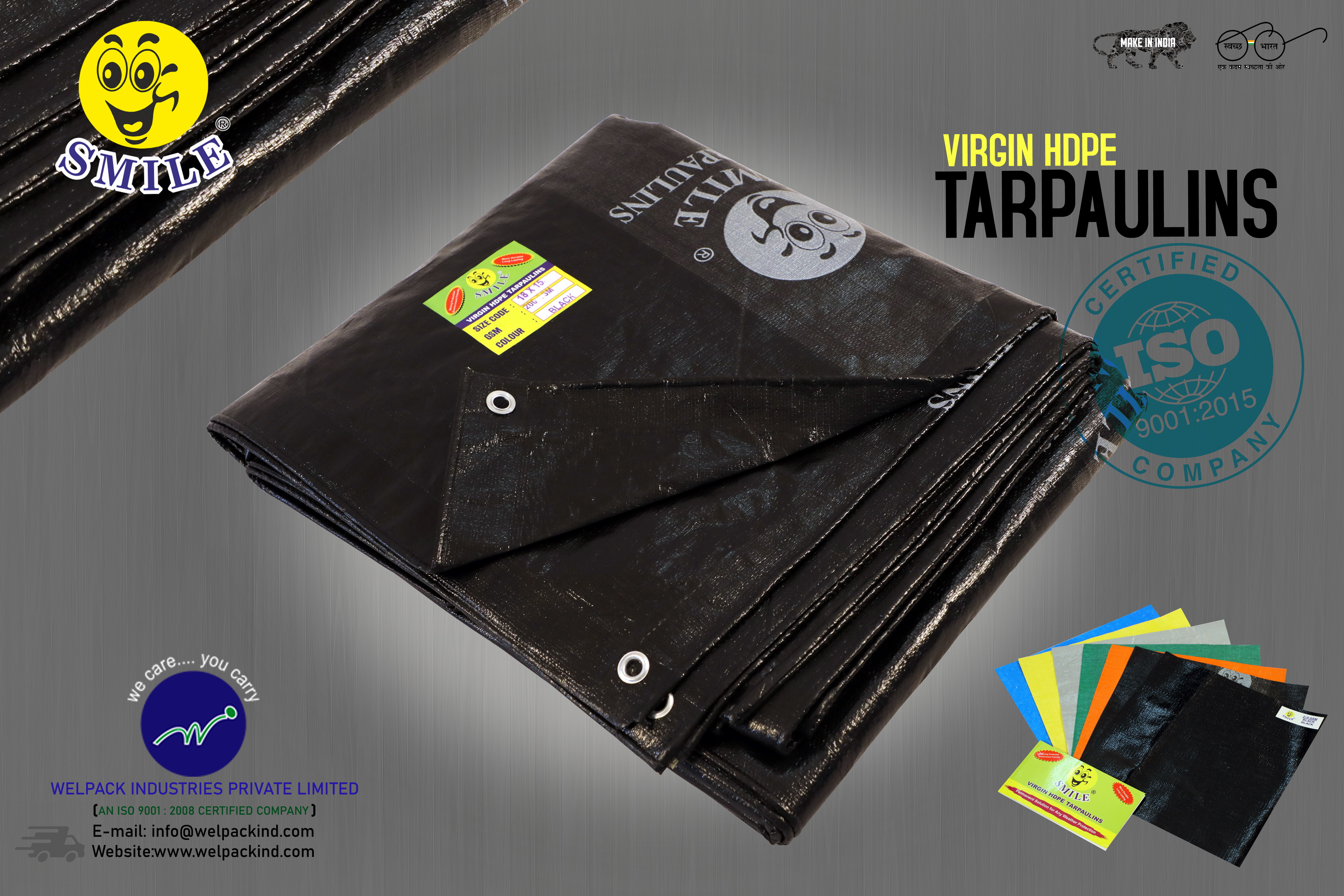 Hdpe Tarpaulin - 30x18 Square Feet, Blue Woven Design, Triple Layer Waterproof, Lightweight And Durable