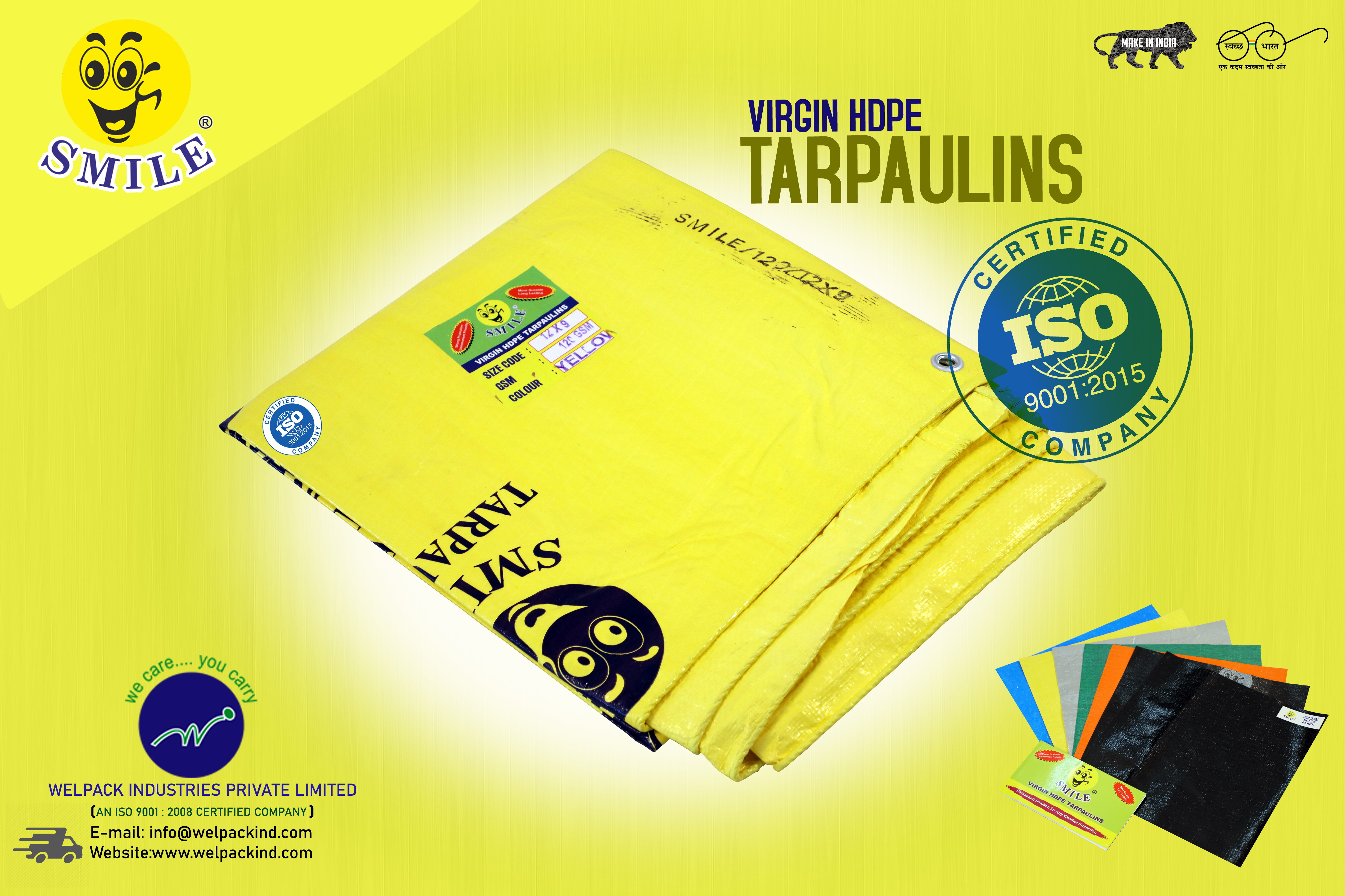 Hdpe Tarpaulin - 30x18 Square Feet, Blue Woven Design, Triple Layer Waterproof, Lightweight And Durable