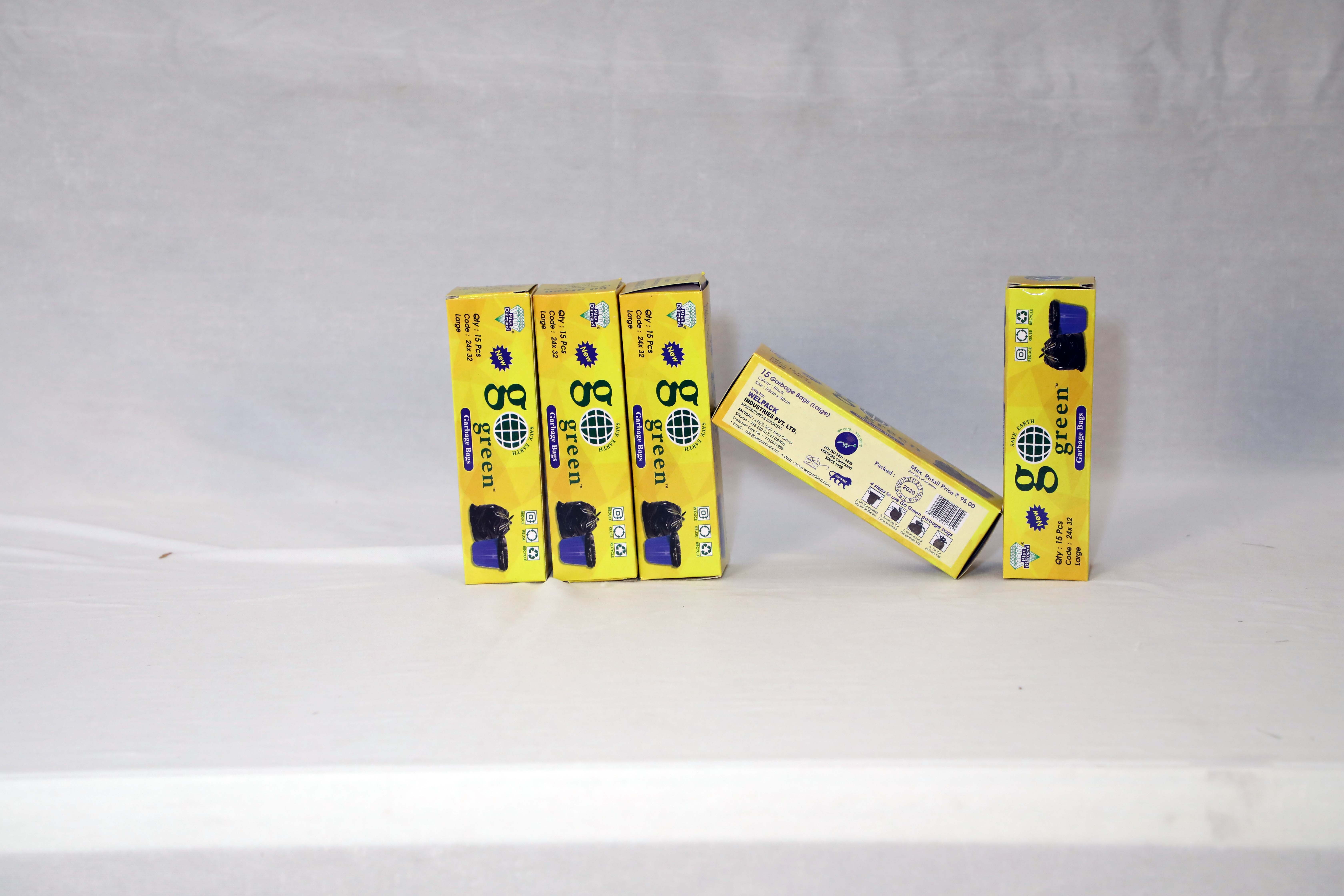 Plastic Garbage Bag - Large 25x30 Inch | Black, Opaque, Water-resistant, Durable Handles, Lightweight, Recyclable, Ideal For Gifts And Food Transport