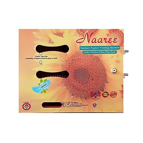 Manual Sanitary Napkin Vending Machine - Stainless Steel, 50 Pads Capacity | Semi-automatic, 5 Ampere Voltage, 1-year Warranty