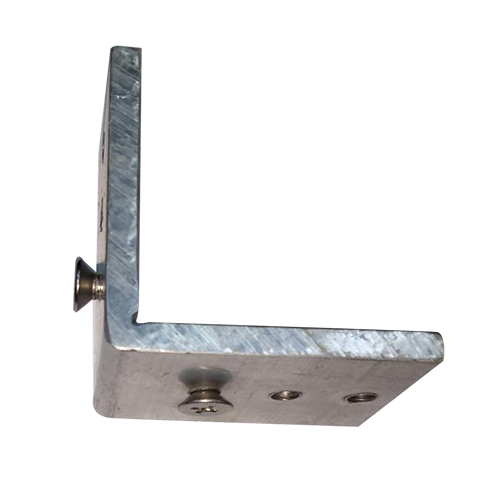 Connector With Screw - Aluminum, Versatile Glass Fixing Solution In Sleek Gray, Features Robust Design And Easy Installation For Diverse Applications