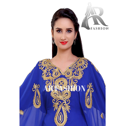 Dubai Moroccan Stylish Party Wear Dress Bust Size: 52 Inch (In)
