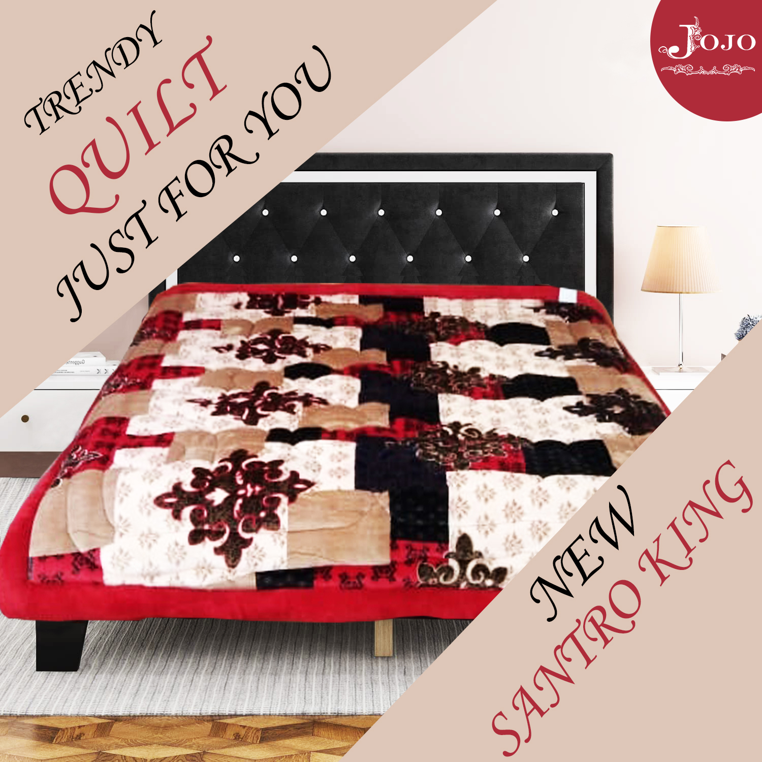 New Santroking Comforter - Microfiber Double Quilt, 5 Kg, Red | Flannel & Coral Design, Soft Fabric, Easy Care, Warm Comfort
