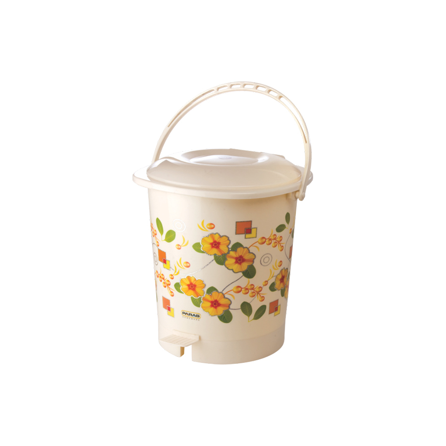 Comfort Paddle Dustbin - High Quality Virgin Plastic, Small & Medium Sizes , No Touch Design With Foot-step Pedal, Odour-containment Lid