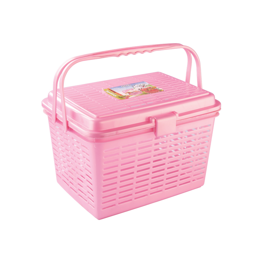 Multicolor Shopping Basket With Lid