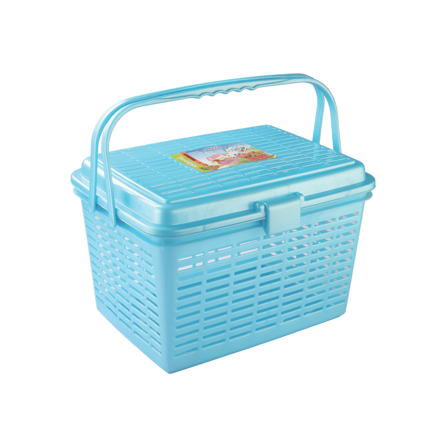 Multicolor Shopping Basket With Lid