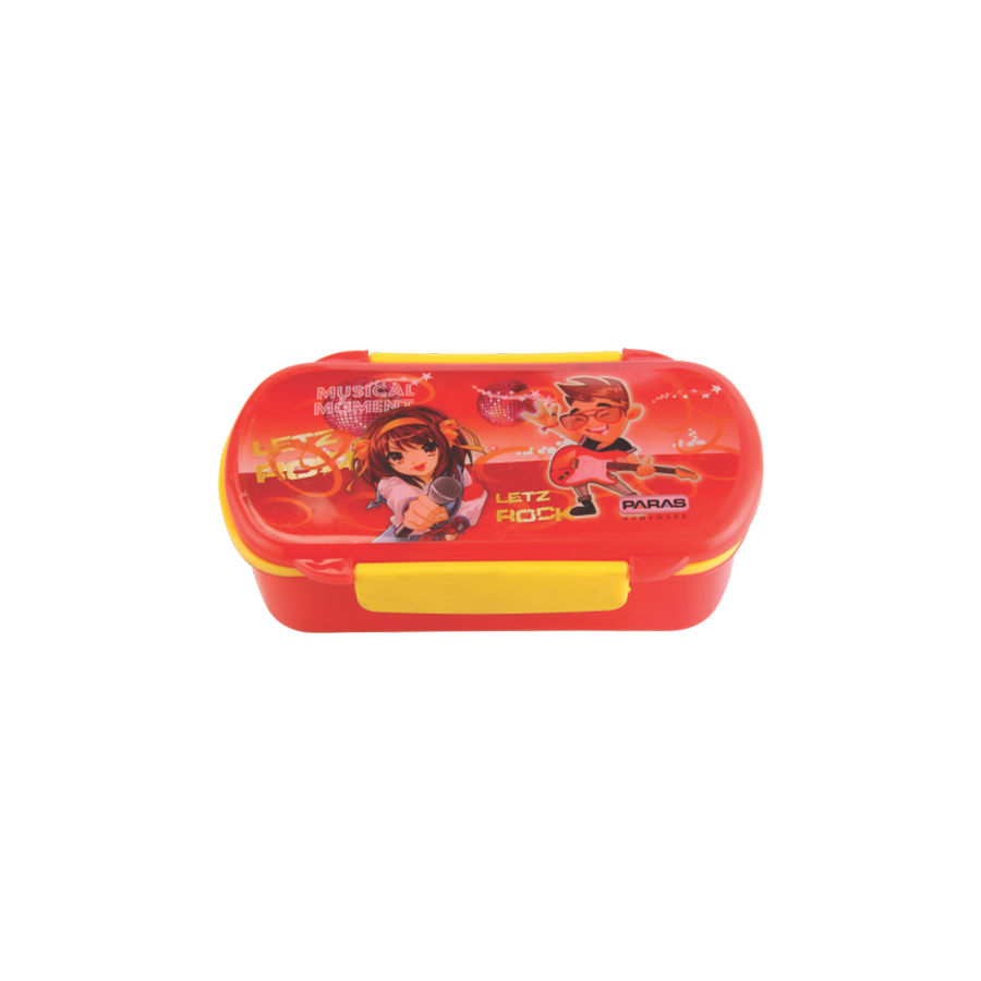 Slim Multicolour Tiffin Box - High Quality Polypropylene, Lightweight & Easy To Carry | Spill-proof, Airtight Design With Mini Container, Spoon & Fork