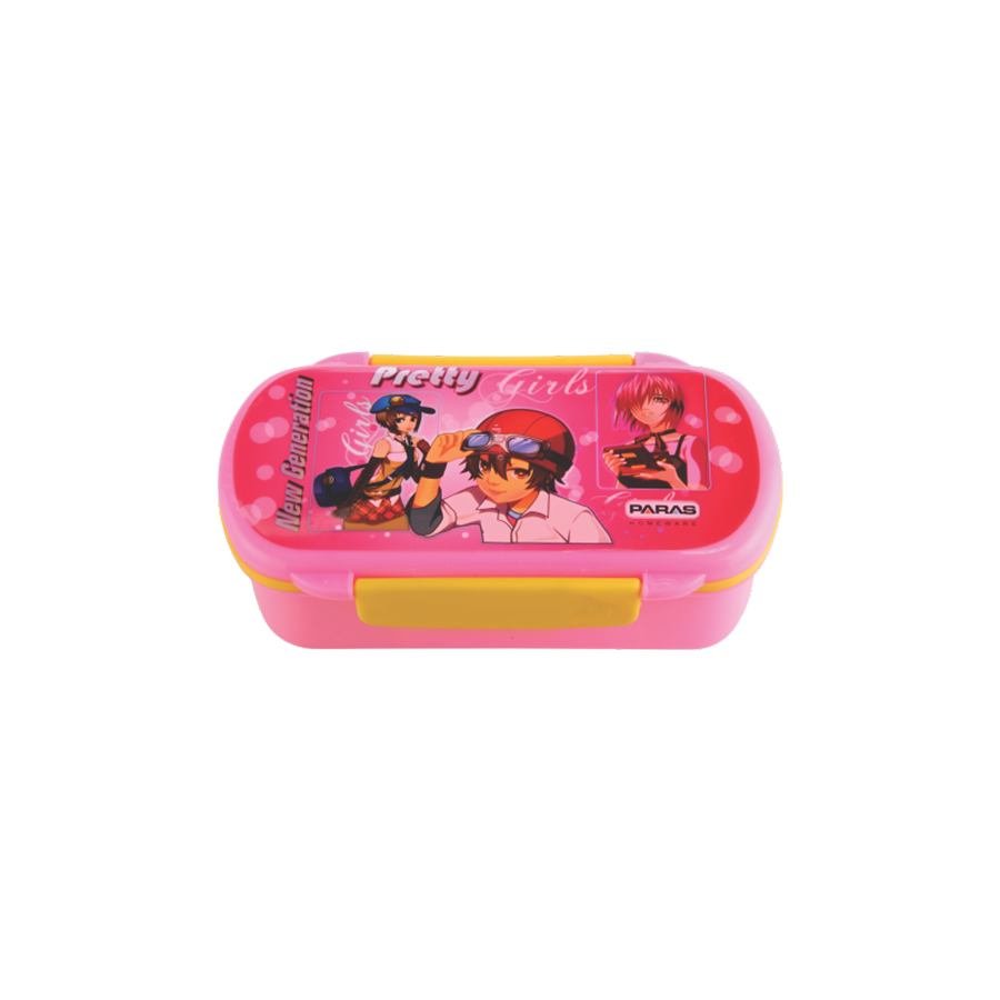 Slim Multicolour Tiffin Box - High Quality Polypropylene, Lightweight & Easy To Carry | Spill-proof, Airtight Design With Mini Container, Spoon & Fork