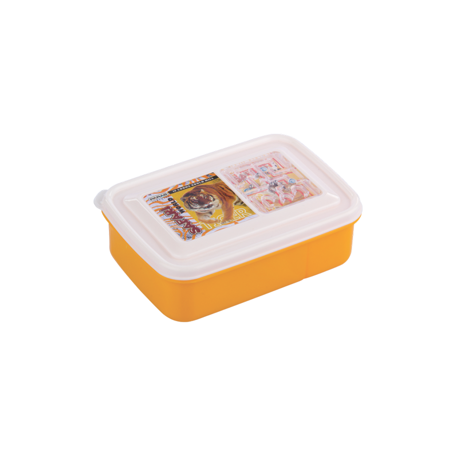 Angry Time Lunch Box - High Quality Polypropylene, Slim Multicolor Design, Lightweight, Spill-proof, Airtight With Mini Container, Spoon & Fork