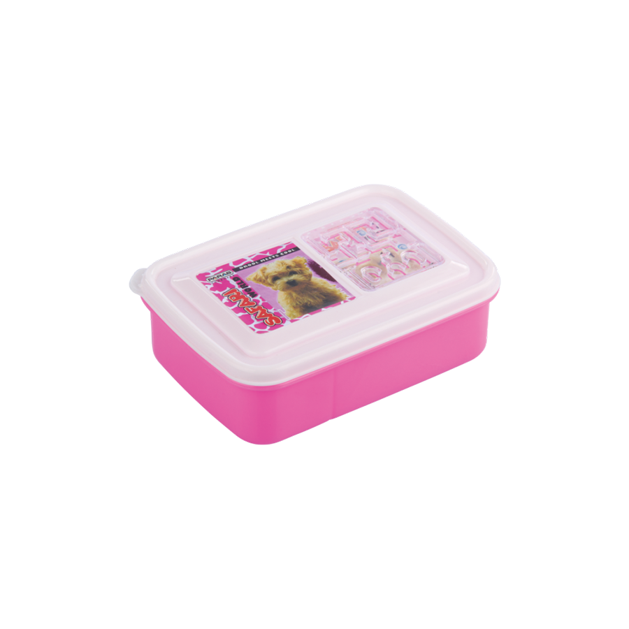 Angry Time Lunch Box - High Quality Polypropylene, Slim Multicolor Design, Lightweight, Spill-proof, Airtight With Mini Container, Spoon & Fork