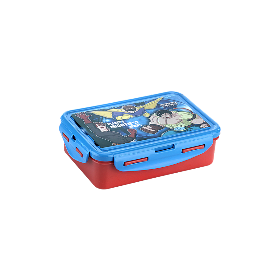 Lock It Lunch Box - High Quality Polypropylene, Multicolor Slim Design Tiffin Set With Mini Container, Spoon & Fork, Spill-proof & Airtight
