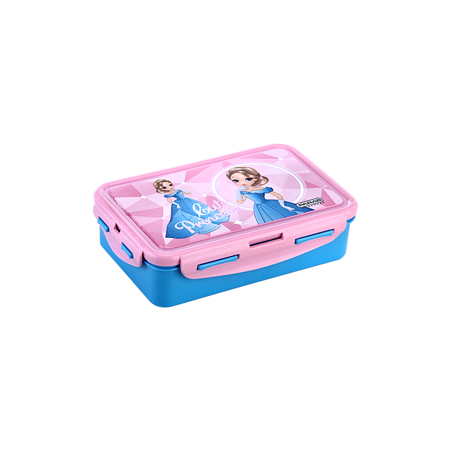 Lock It Lunch Box - High Quality Polypropylene, Multicolor Slim Design Tiffin Set With Mini Container, Spoon & Fork, Spill-proof & Airtight