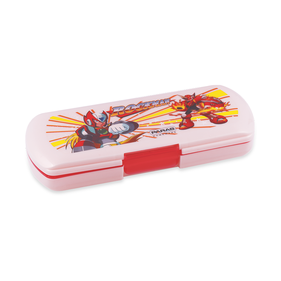 Word Pencil Box - Virgin Pp Plastic, Two Compartment Design, Multicolor With Printed Styles , Includes Tray And Pencil Holder For Organized School Use