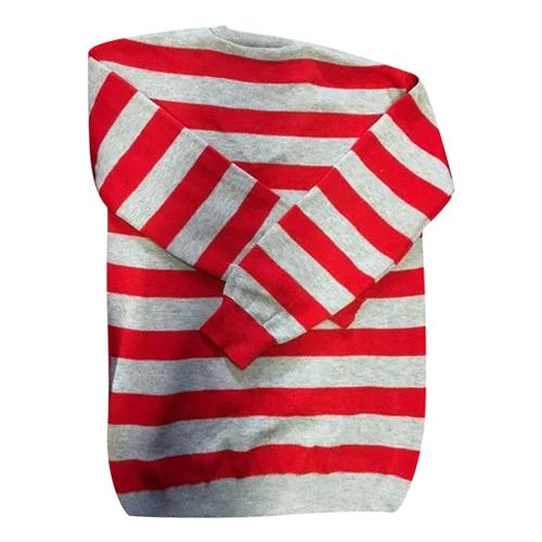 Red And White Mens Fancy Pullover Sweater