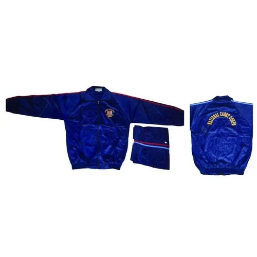 Super Poly School Tracksuit - Polyester Material, Unisex Design, Vibrant Blue Color | Full Zipper Jacket, Elastic Waistband Pants For Ultimate Comfort