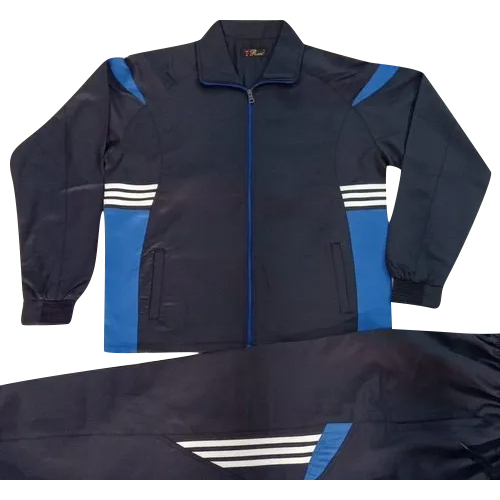 Super Poly School Tracksuit - Polyester Material, Unisex Design, Vibrant Blue Color | Full Zipper Jacket, Elastic Waistband Pants For Ultimate Comfort