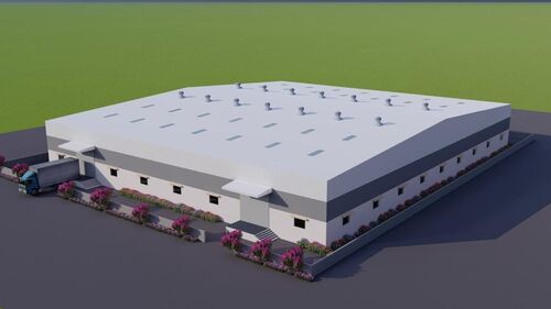 PEB Structural Shed - Galvanized Steel, Custom Dimensions, Steel Roof, 0.50mm Wall Panel Thickness, Horizontal Open Style, Sliding Windows | Sustainable, High Durability, All-Weather Performance