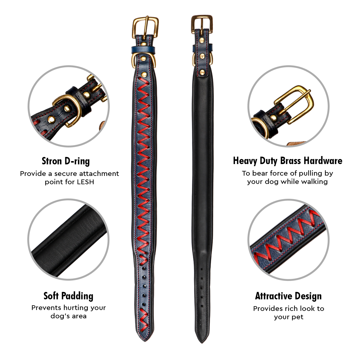 Sparrow Daughter Leather Dog Collar For Large And Medium Dogs In Braided Design