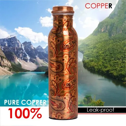 1000 ml Pure Copper Water Bottle - Industrial Use Beverage, Copper Material, Available in Different Sizes