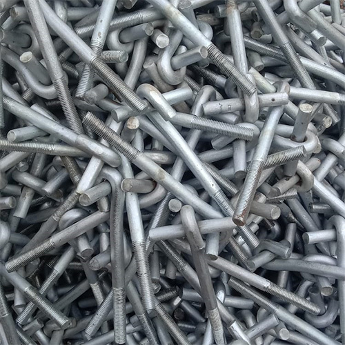 Zinc Coated Foundation Bolt - Superior-Grade Galvanized Steel, Tempered for Durability | Corrosion Resistant, Easy to Install, Industrial Use