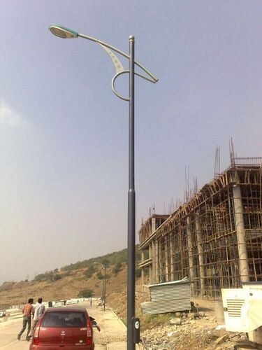 Street Lighting Pole - Steel, 8-12m Height, 80-120mm Diameter, Powder Coated Finish, 50-150kg Weight | IS 11610 Compliance, Enhances Road Visibility