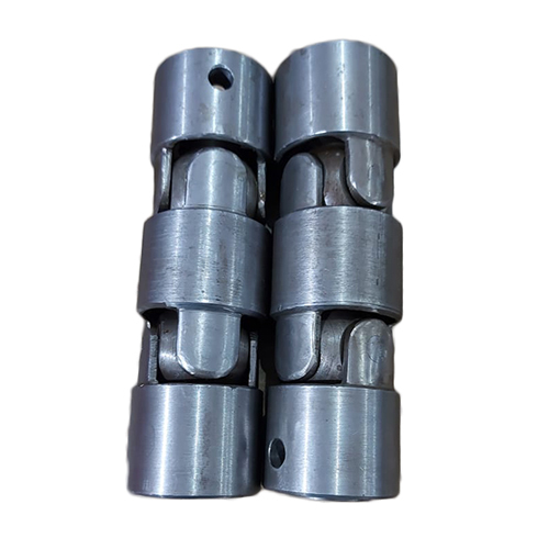 Pin Type Double Universal Joint - Heavy-duty Alloy Steel, Round Head Code, Powder Coated Finish, Silver Color, High Load Capacity For Industrial Use