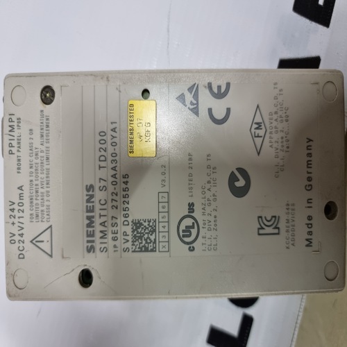 Siemens Simatic 6es7 272-0aa30-0ya1 Text Display Mono Td200