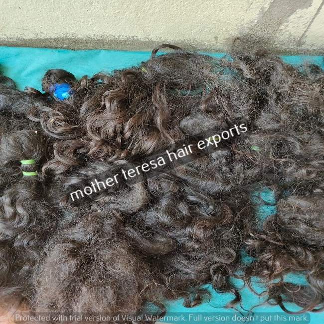 Black Raw Indian Curly Hair Extensions - Color: Natural Brown