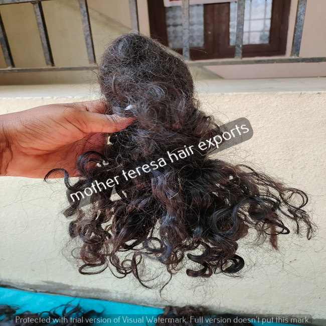 Black Raw Indian Curly Hair Extensions - Color: Natural Brown