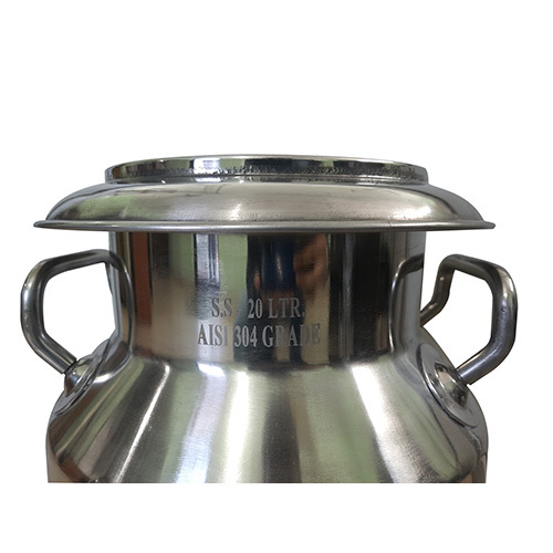 Silver Stainless Steel 304 Milk Can 20 Ltr