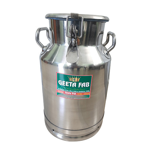 Silver Stainless Steel 304 Milk Can 20 Ltr