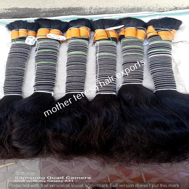 Good Quality Unprocessed Indian Bulk Human Hair Extensions - Color: Natural Brown