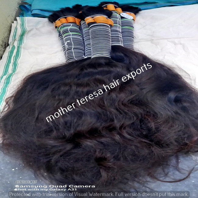 Good Quality Unprocessed Indian Bulk Human Hair Extensions - Color: Natural Brown