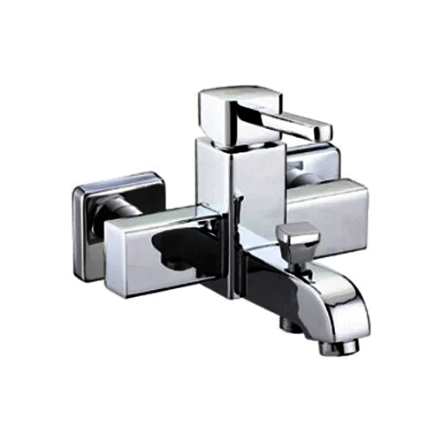 Brass Single Lever Wall Mixer - 15 mm Round Size, Glossy Silver Finish with Premium Quality Metal