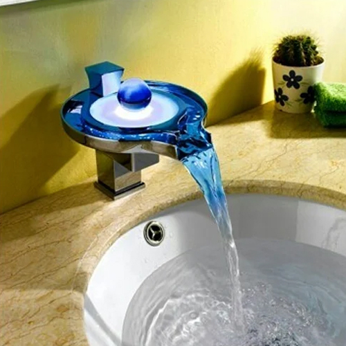 Silver Brass Deck Mounted Single Lever Basin Mixer