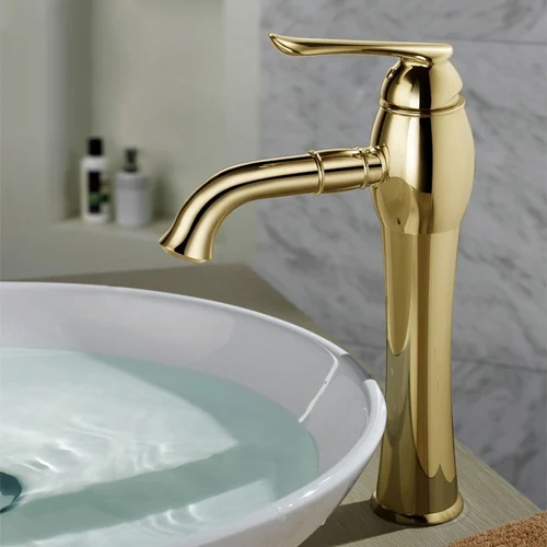 Copper 20Mm Brass Gold Finish Single Lever Basin Mixer