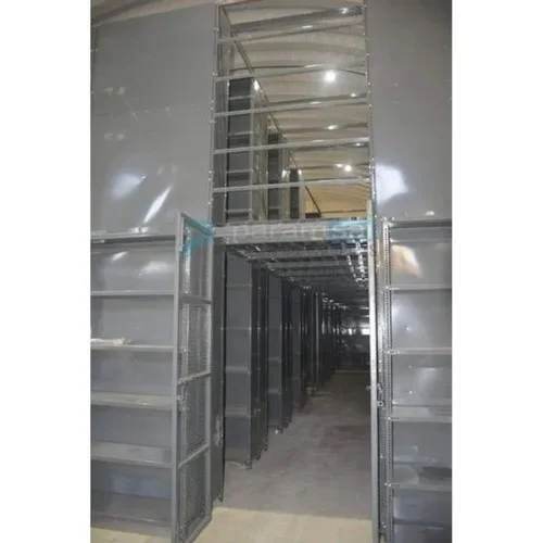 Two Tier Mezzanine Floor - Metal Material, Custom Sizes, Grey Color | Anti-slip And Environmentally-friendly Features For Enhanced Storage Solutions