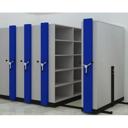 Mobile Storage Compactor - Metal, 7 Foot Height, Gray | Durable, Portable Design For Space-saving Organization