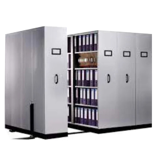 Mobile Storage Compactor - Metal, 7 Foot Height, Gray | Durable, Portable Design For Space-saving Organization