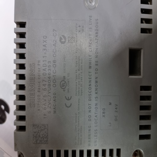Siemens 6av6 647-0ad11-3ax0 Hmi Ktp600 Basic Color Pn