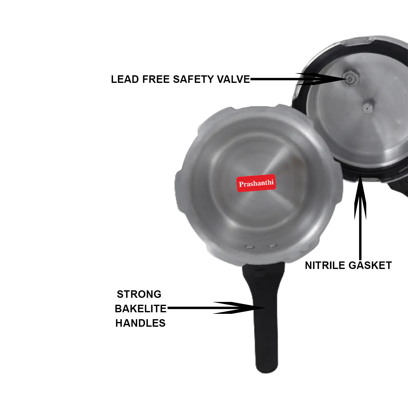 7.5 Litres Isi Certified Pressure Cooker - Virgin Aluminum, Gasket Release System, Metallic Safety Plug, Durable Bakelite Handles, 5 Years Warranty