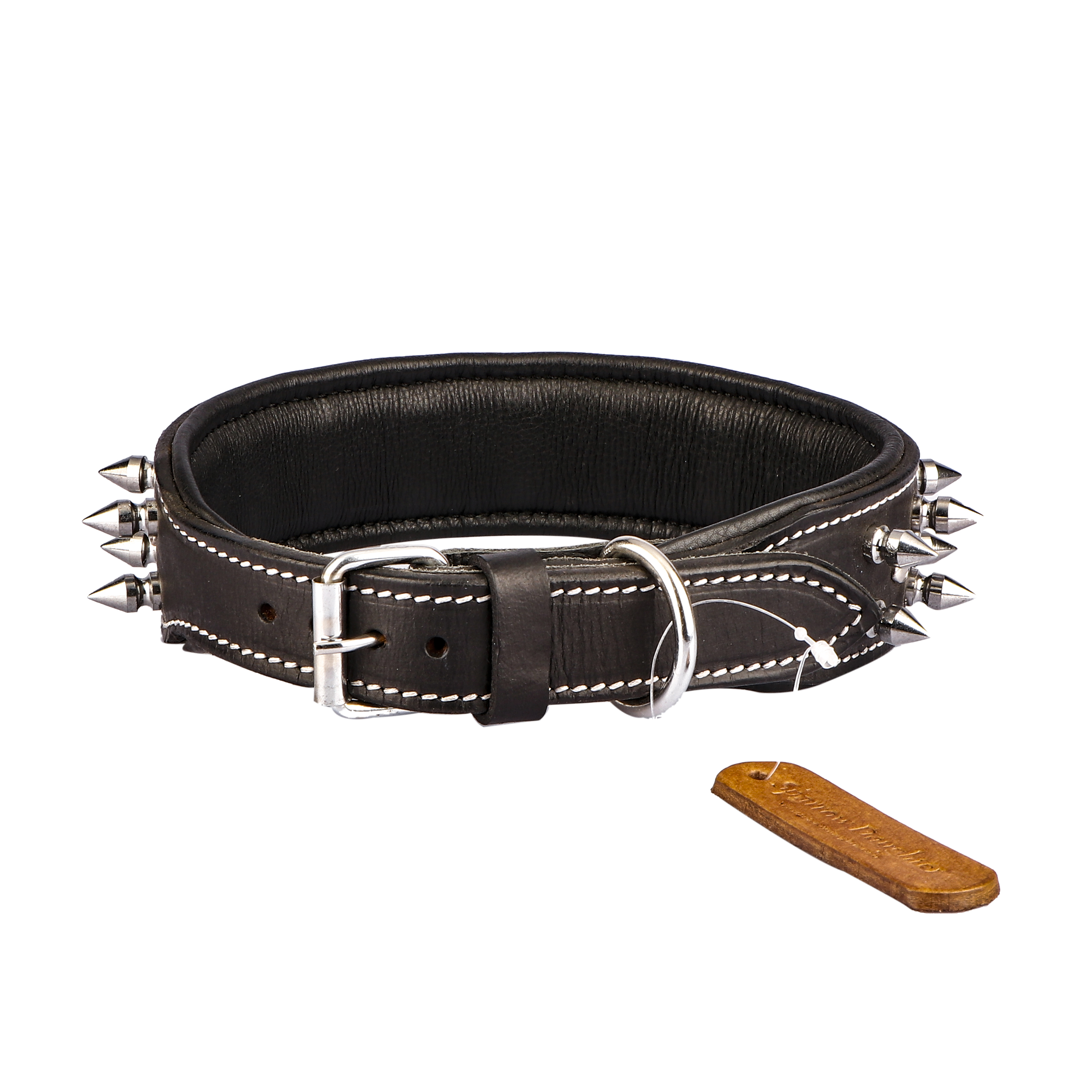 Sparrow Daughter Leather Dog Collar With Spikes And Studded