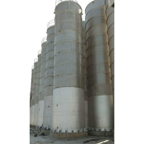 Hopper Bottom Silos - Mild Steel & Stainless Steel, 50-100 Ton Storage Capacity, Polished Finish, Cylindrical Bottom Design