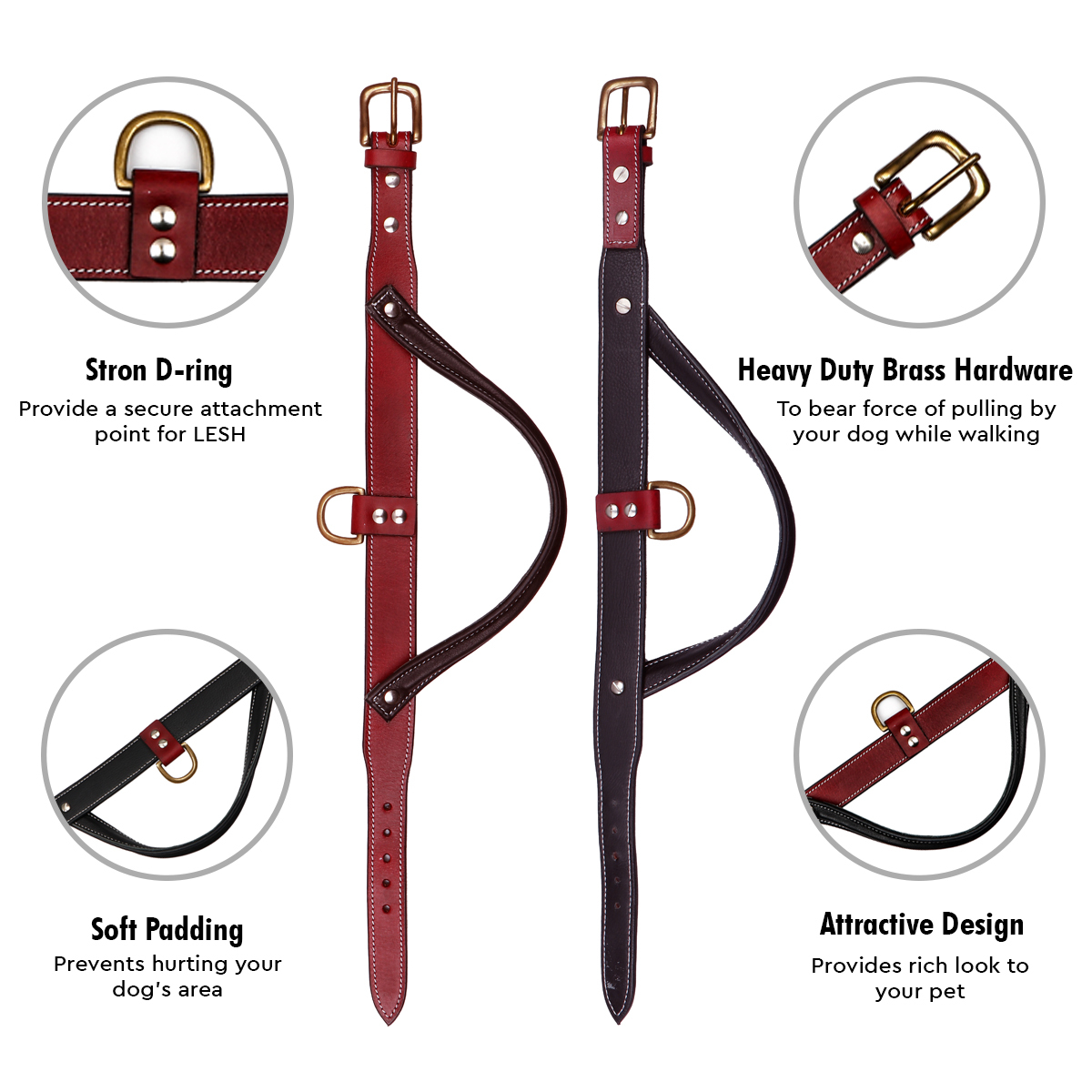 Sparrow Daughter Red And Brown Dog Color With Control Handle