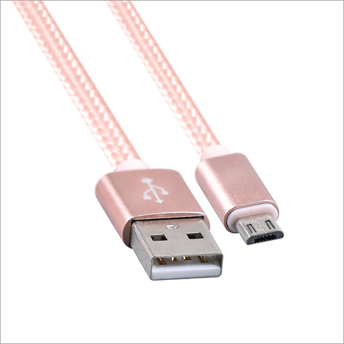 Micro Fabric Usb Cable - Metal, 1 Meter, White | Soft Yet Strong, Bend & Stress Resistant, Ideal For Charging & Data Transfer
