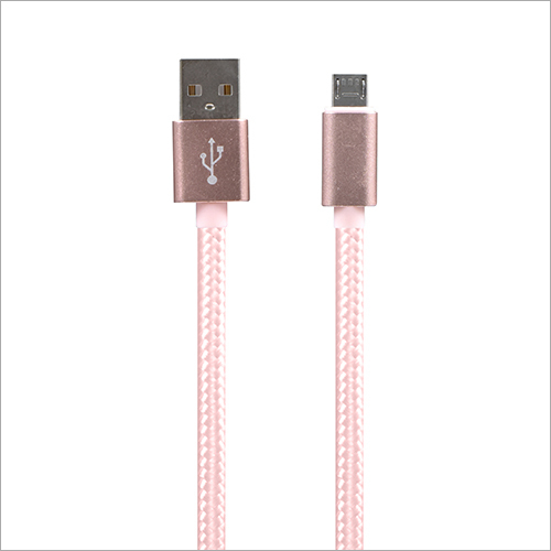 Micro Fabric Usb Cable - Metal, 1 Meter, White | Soft Yet Strong, Bend & Stress Resistant, Ideal For Charging & Data Transfer