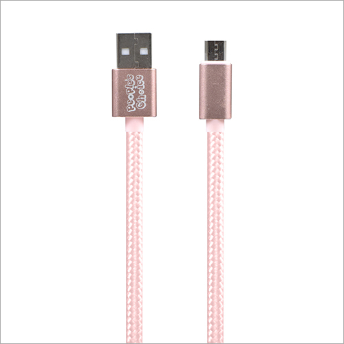 Micro Fabric Usb Cable - Metal, 1 Meter, White | Soft Yet Strong, Bend & Stress Resistant, Ideal For Charging & Data Transfer